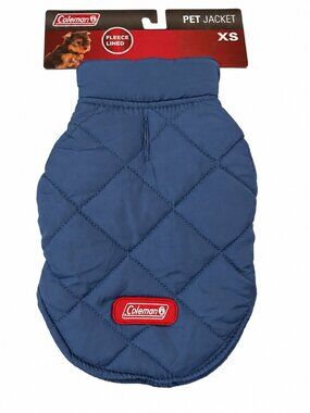 Coleman Pet Jacket XS Navy Blue Quilted Fleece Lined Dog Coat NWT